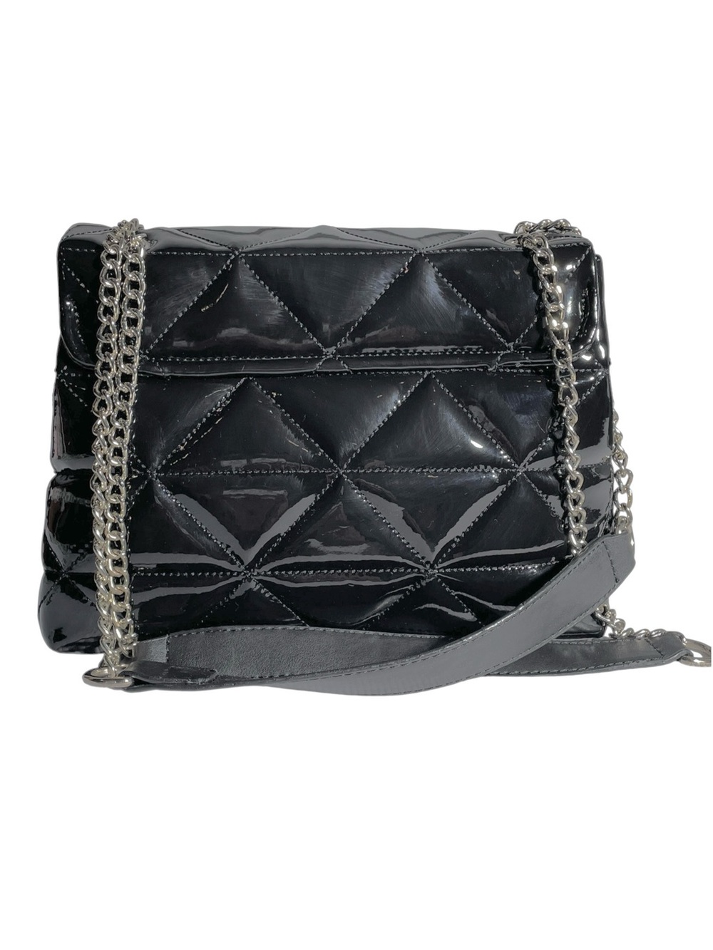 🖤 Black Patent Quilted Chain Shoulder Bag 🖤 - Picture 11 of 11